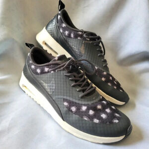 Nike Air Max Thea Black/Gray Leopard Running Walking Sneakers, Women Size 11.5